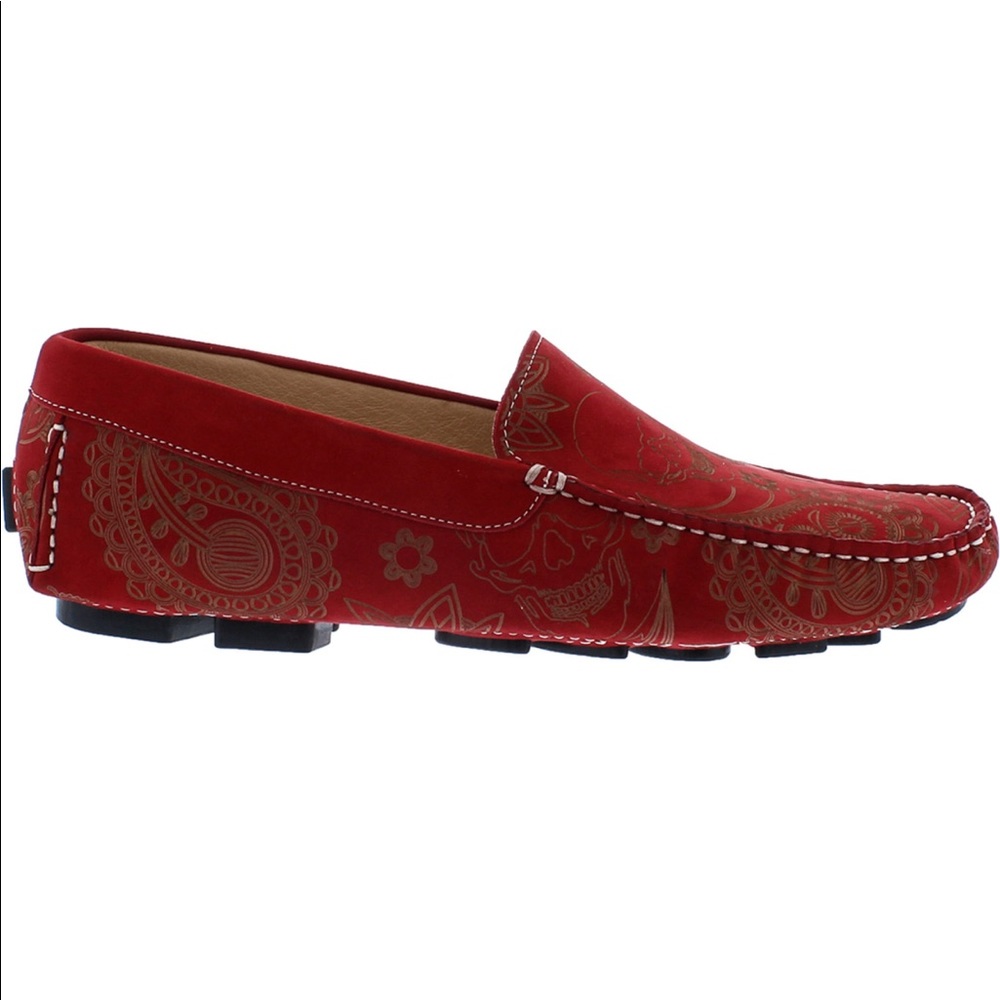 Robert Graham Champion Driving Moccasin, Color:Red, Size:8.5